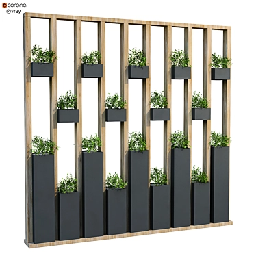 Versatile Vertical Plant Partition Set 3D model image 1 