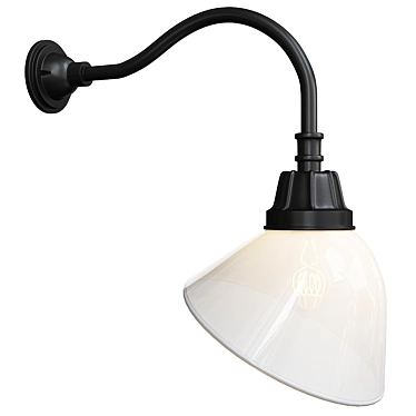 Industrial Elegance: Carson Gooseneck Wall Sconce 3D model image 1 