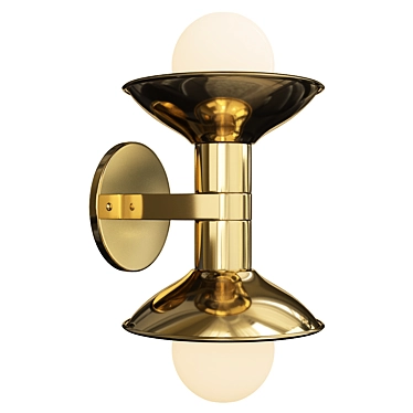 Sleek Crawford Double Wall Sconce 3D model image 1 