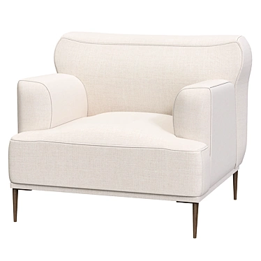 Quartz White Lounge Chair: Modern and Sleek 3D model image 1 