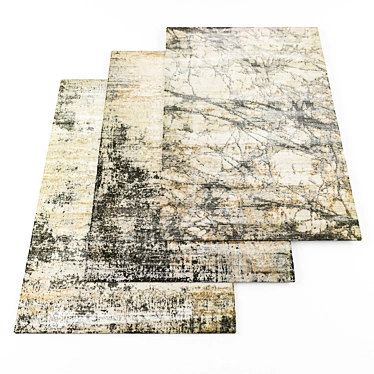 Modern Rugs Set - 5 Pieces, High Quality Textures 3D model image 1 