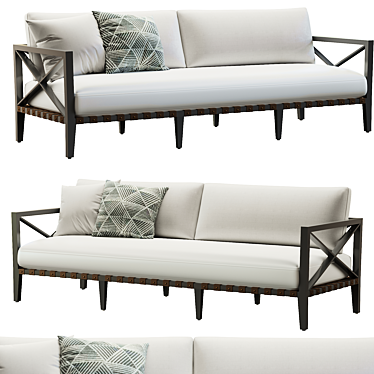 Sleek Aluminum Mustique Sofa 3D model image 1 