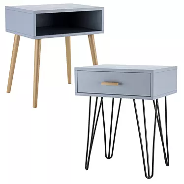 Iwain Bedside Table: Sleek and Functional 3D model image 1 