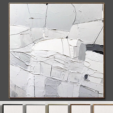 Abstract Plaster Square Photo Frames - Set of 2 3D model image 1 