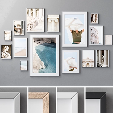 Elegant Set of Large Wall Art 3D model image 1 