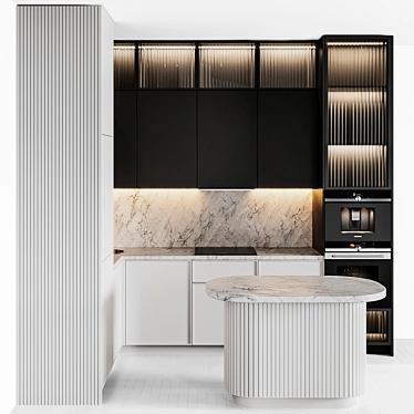 Modern52 Black White Kitchen 3D model image 1 