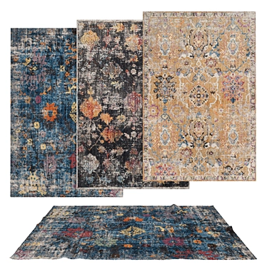 Versatile Set of 6 Rugs 3D model image 1 