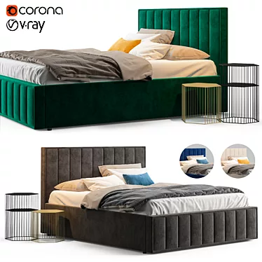 Vienna Hoff Bed: Comfortable and Stylish 3D model image 1 