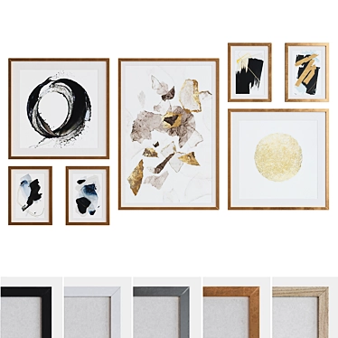 Modern Abstract Picture Frame Set 3D model image 1 