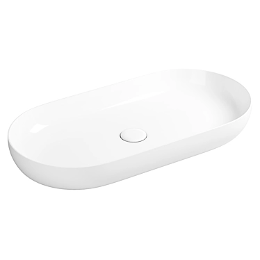 Sleek White Countertop Washbasin 3D model image 1 