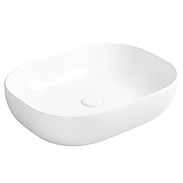 Modern White Countertop Washbasin 3D model image 1 