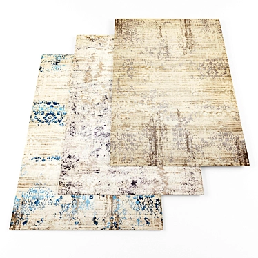 Modern Rugs Bundle: 5 Textured Pieces 3D model image 1 