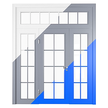 Modern Door Partition: White, Gray, Blue 3D model image 1 