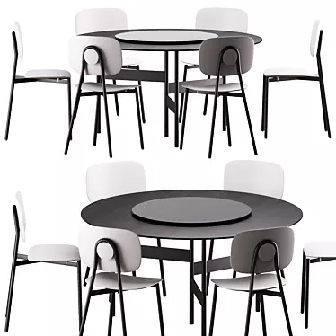 Modern Dining Set: Notes and Tata Young 3D model image 1 