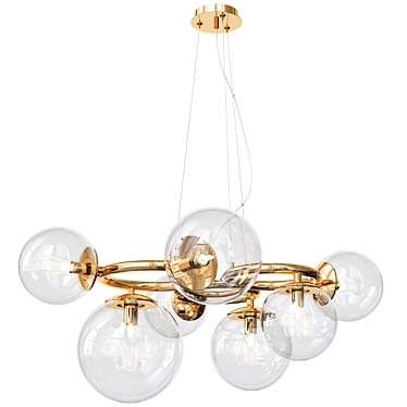 Elegant Brass Puppet Chandelier 3D model image 1 