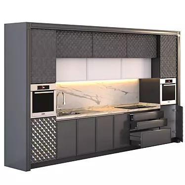 Modern Kitchen Design Collection 3D model image 1 