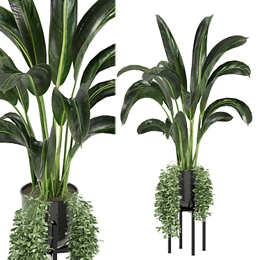 Ferm Living Bau Pot Large with Indoor Plants 3D model image 1 