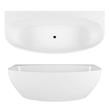 Elegant Oval Freestanding Bathtub 3D model image 1 