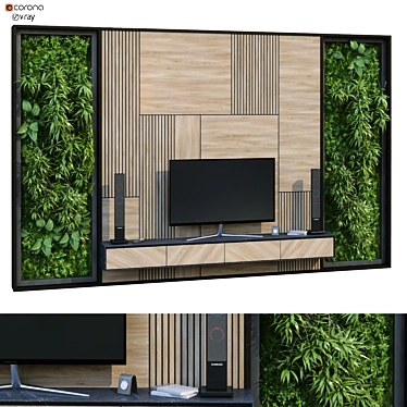 Sleek TV Wall Panel 207 3D model image 1 
