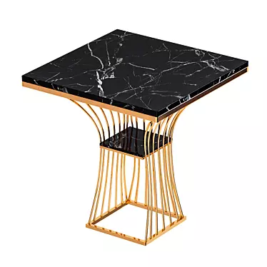 Modern Black Marble Side Table 3D model image 1 