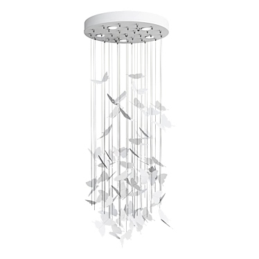 Night Butterflies Chandelier: Elegant & Ethereal 3D model image 1 