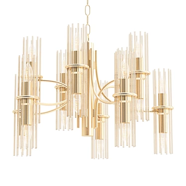 1960s Sciolari Brass Chandelier 3D model image 1 