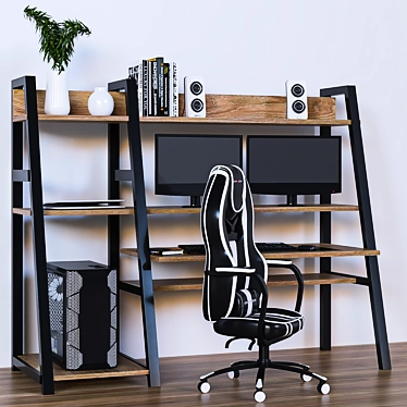 Elegant Office Furniture Set 3D model image 1 