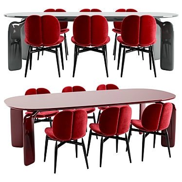 Contemporary PULP Lacquer Table & Chair 3D model image 1 