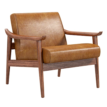 Stylish Mid-Century Upholstered Chair 3D model image 1 