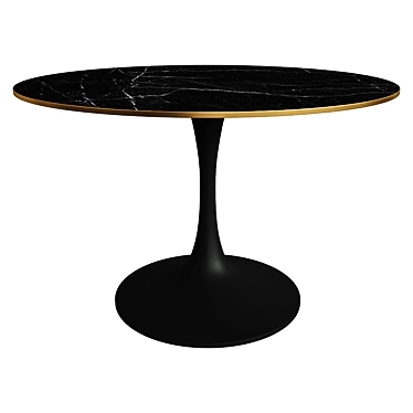 Elegant Marble Glass Dining Table 3D model image 1 