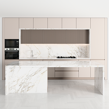 Sleek Island Kitchen 088 3D model image 1 