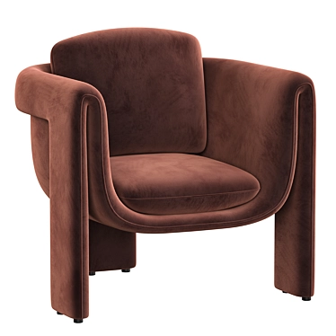 Luxurious Floria Velvet Chair 3D model image 1 