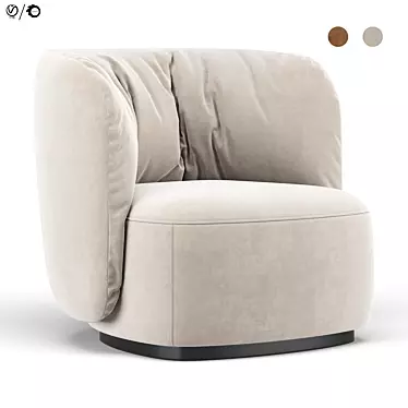 Modern Sipario Lounge Chair 3D model image 1 