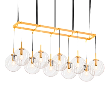 Sleek Glass Pendant Light 3D model image 1 