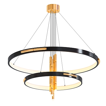 Bamboo Bliss Chandelier 3D model image 1 