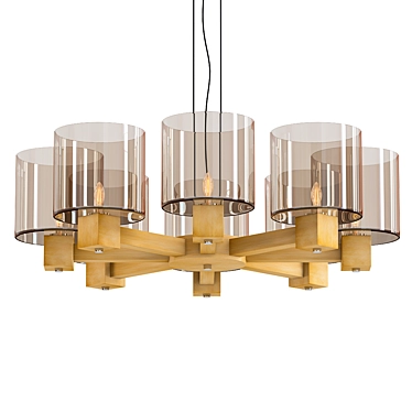 Elegant Molini Glass Chandelier 3D model image 1 