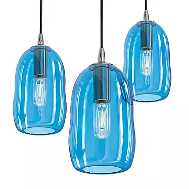 Sleek Blue Pendant Light 3D model image 1 