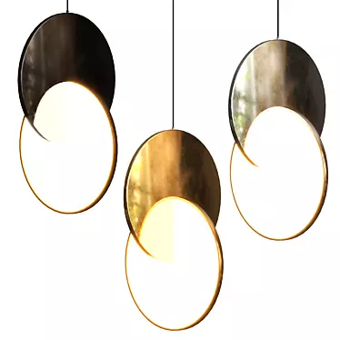 Eclipse Pendant: Contemporary Chrome Lighting 3D model image 1 