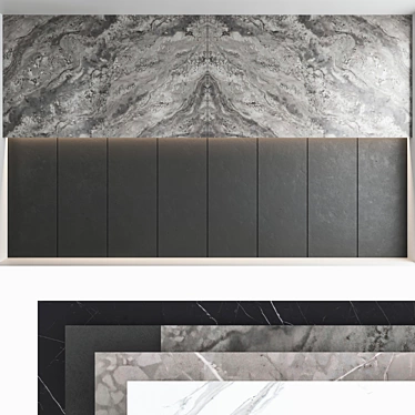 Modern Marble Wall Panel Set 3D model image 1 