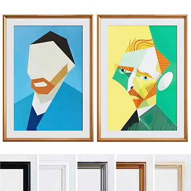 Modern Van Gogh Inspired Frame Set 3D model image 1 