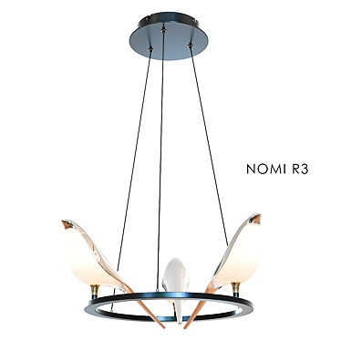 NOMI Round 3 Bird-inspired Chandelier 3D model image 1 