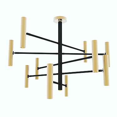 Elegant Brass Chandelier Setto 3D model image 1 