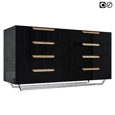 Modern Wood Chest of Drawers 3D model image 1 