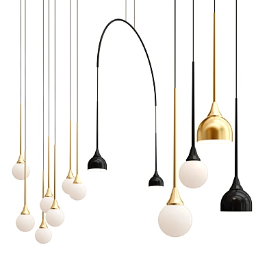 Elegant LED Pendant Lamp TULIPANO Collection 3D model image 1 