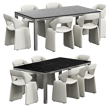 Sleek Suit Table Chair Set 3D model image 1 