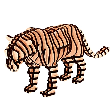 Parametric tiger made of wood