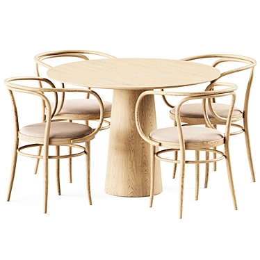 Elegant Dining Set: Table POV D110 + Bentwood Armchair 209P 3D model image 1 