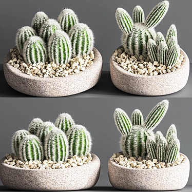Sleek Cactus Sculpture 3D model image 1 