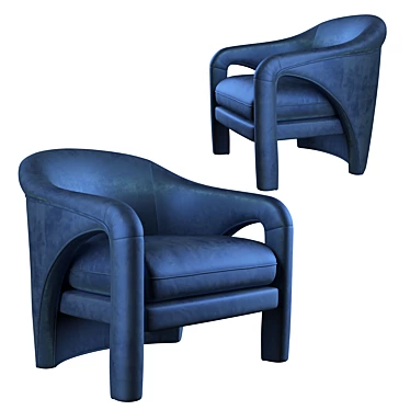 Sculptural Indigo Chairs by Vladimir Kagan 3D model image 1 