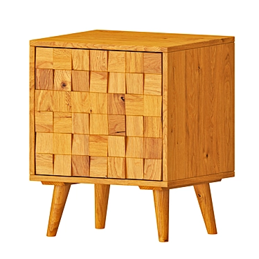 ZARA Wooden Bedside Table - Modern and Functional 3D model image 1 